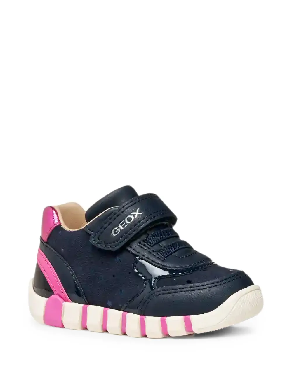 Geox Kids Iupidoo star-print touch-strap sneakers Blauw