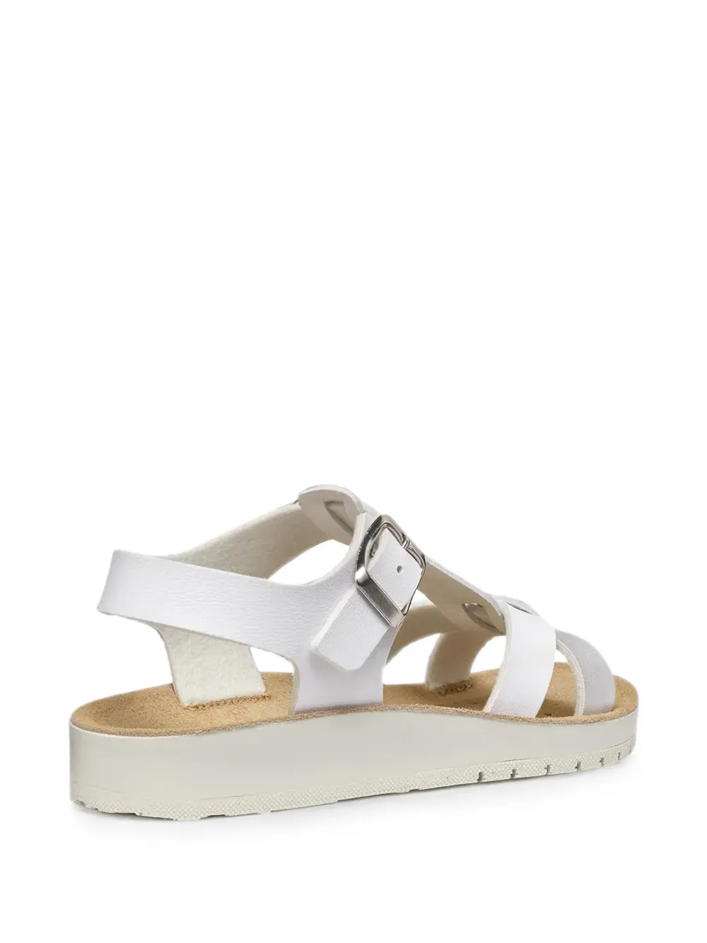 Geox Kids Metallic sandalen met gespsluiting Wit