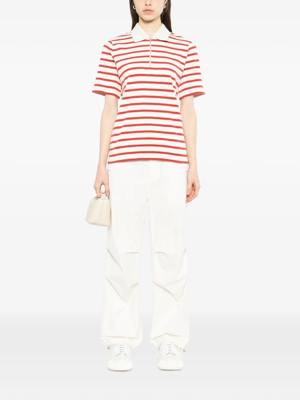 JIL SANDER+ Gestreept poloshirt Beige