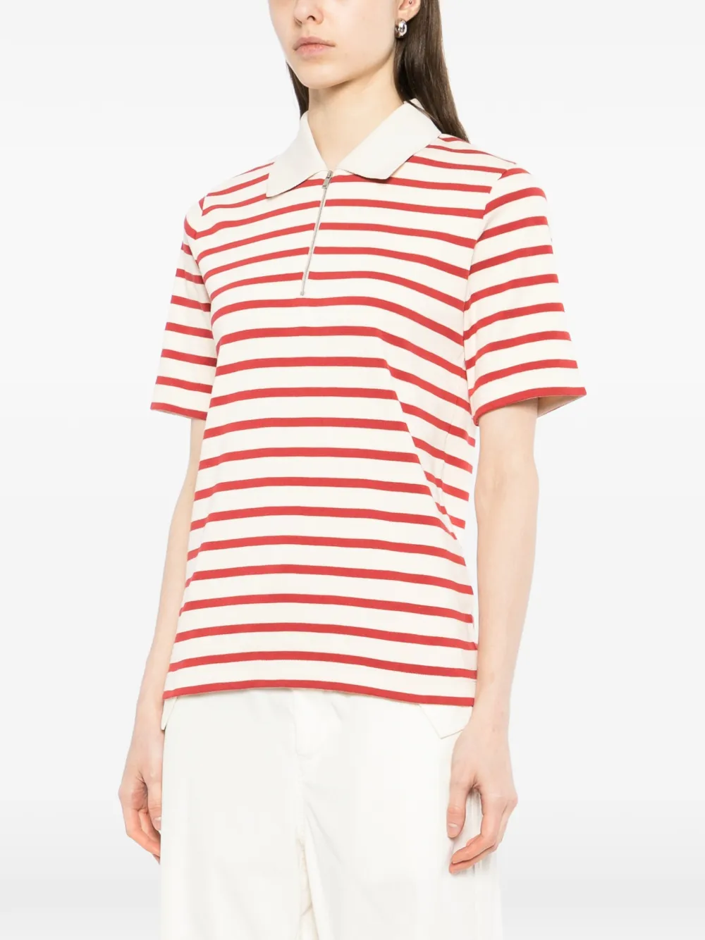 JIL SANDER+ Gestreept poloshirt Beige