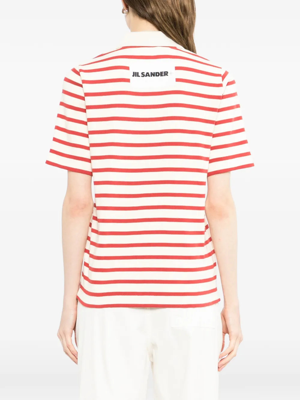 JIL SANDER+ Gestreept poloshirt Beige