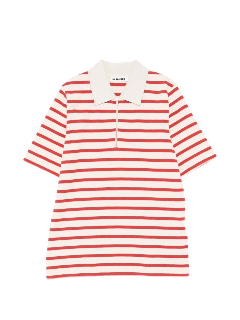 Jil Sander striped zip-up polo shirt - Toni neutri