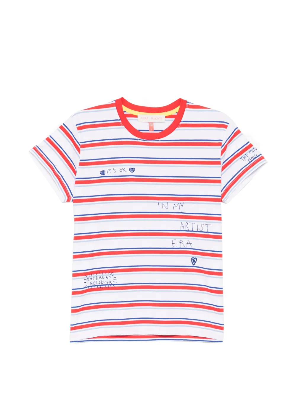 Mira Mikati embroidered striped T-shirt - Bianco