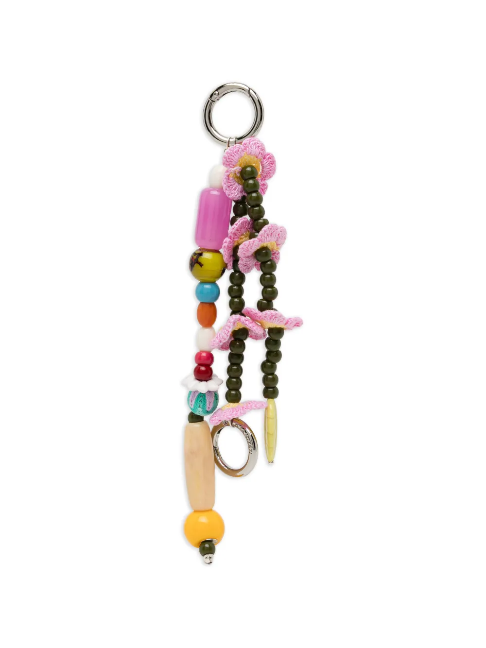 Mira Mikati crochet-flower keyring - Rosa