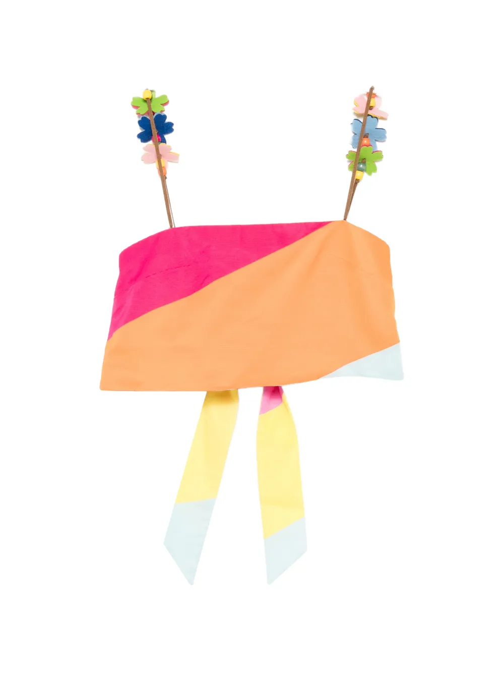 Mira Mikati top con applicazioni a fiore - Multicolore