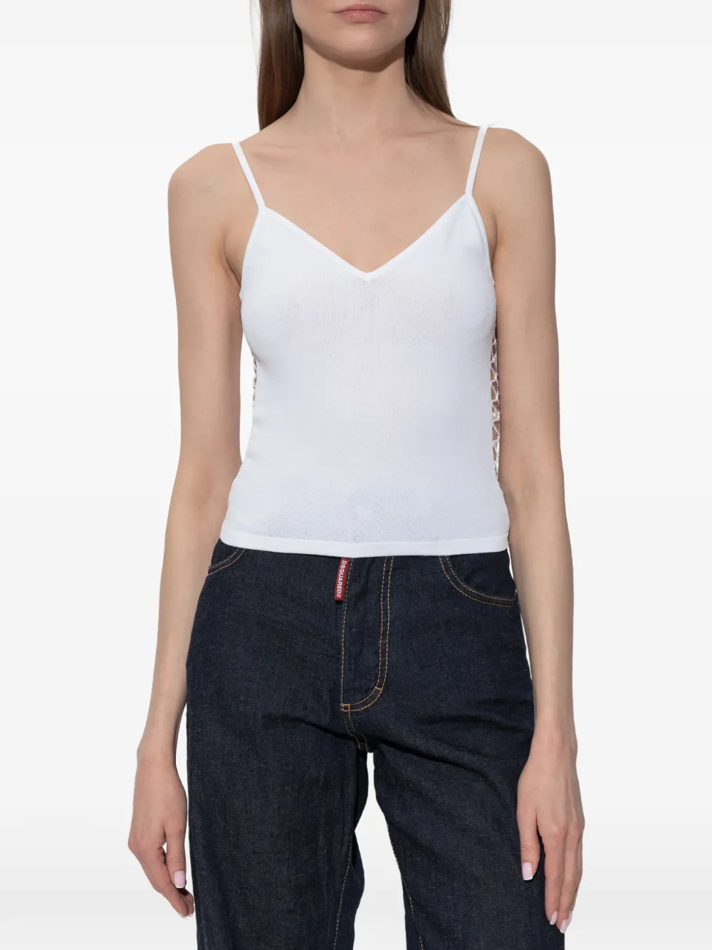  Dsquared2 V-neck Cut-out Knitwear - White 