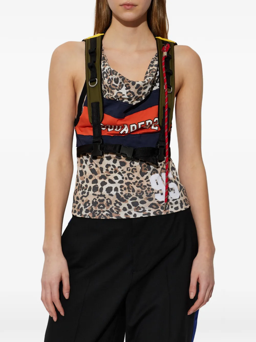  Dsquared2 Leopard-print Harness Top - Neutrals 