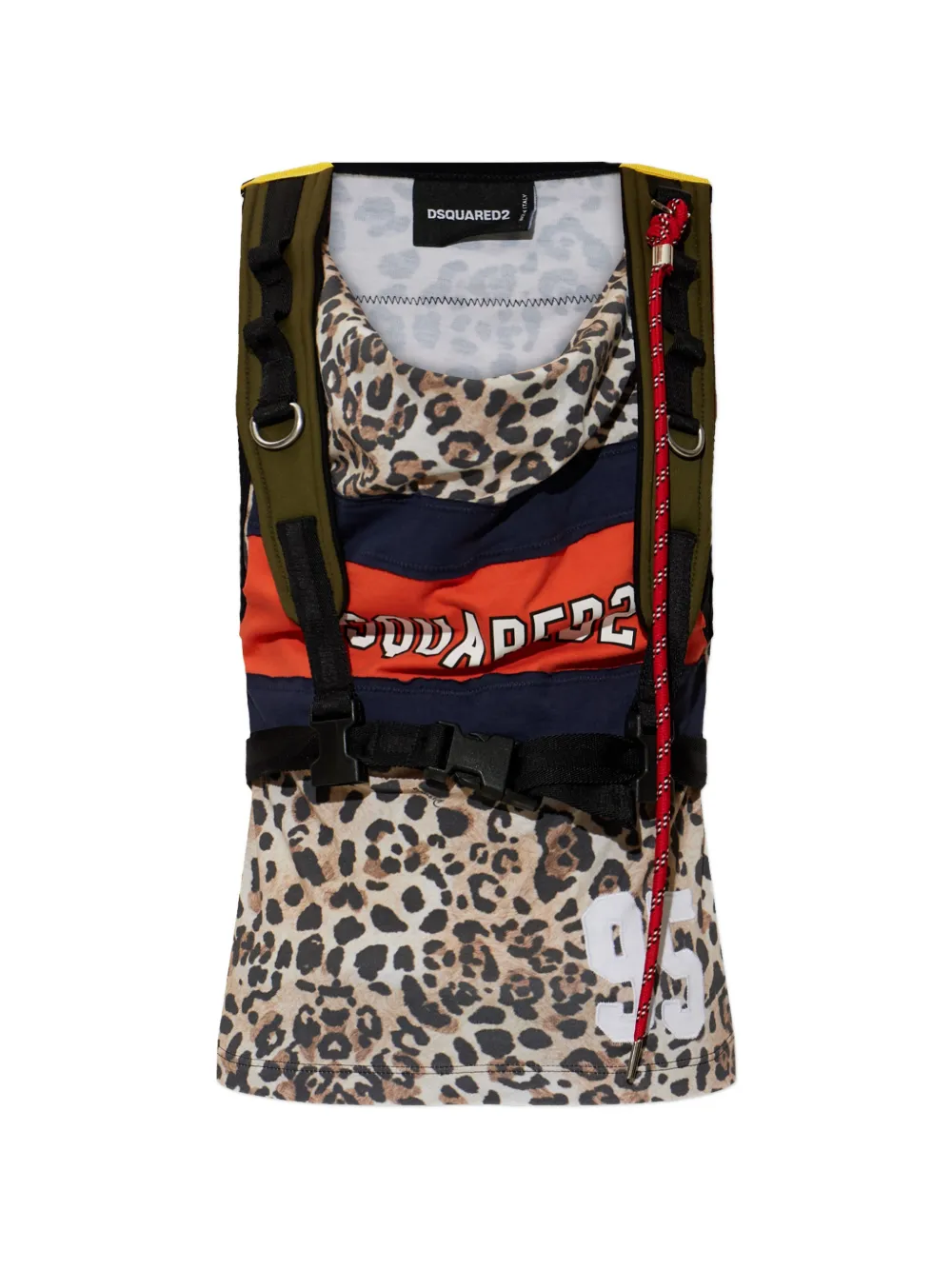 DSQUARED2 Leopard-print harness top - Toni neutri