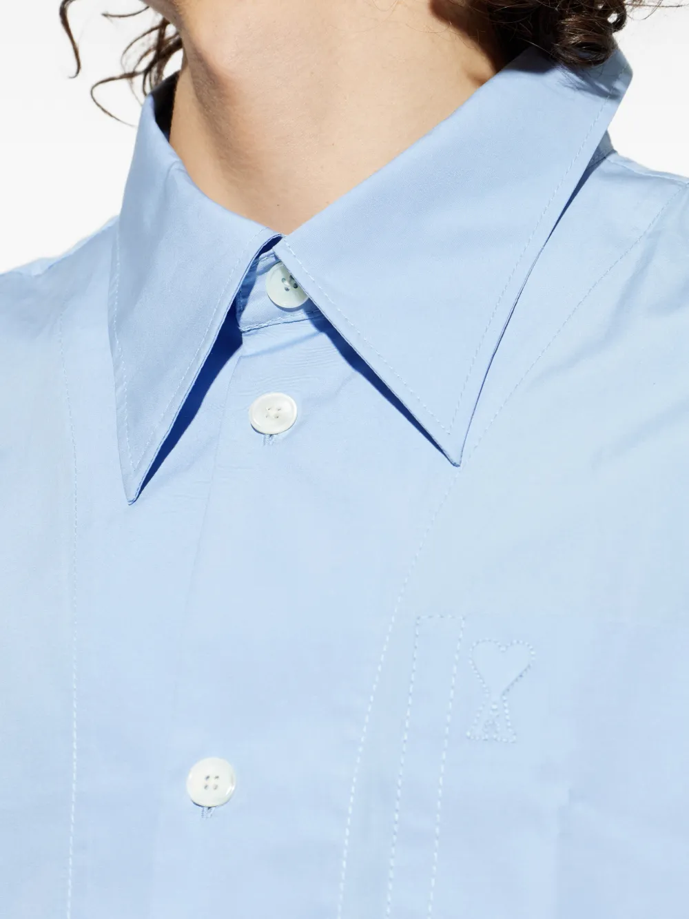 AMI Paris Overhemd met korte mouwen en zak Blauw