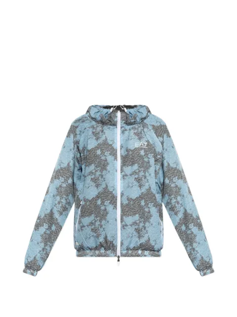 Ea7 Emporio Armani Dynamic Athlete patterned hooded jacket