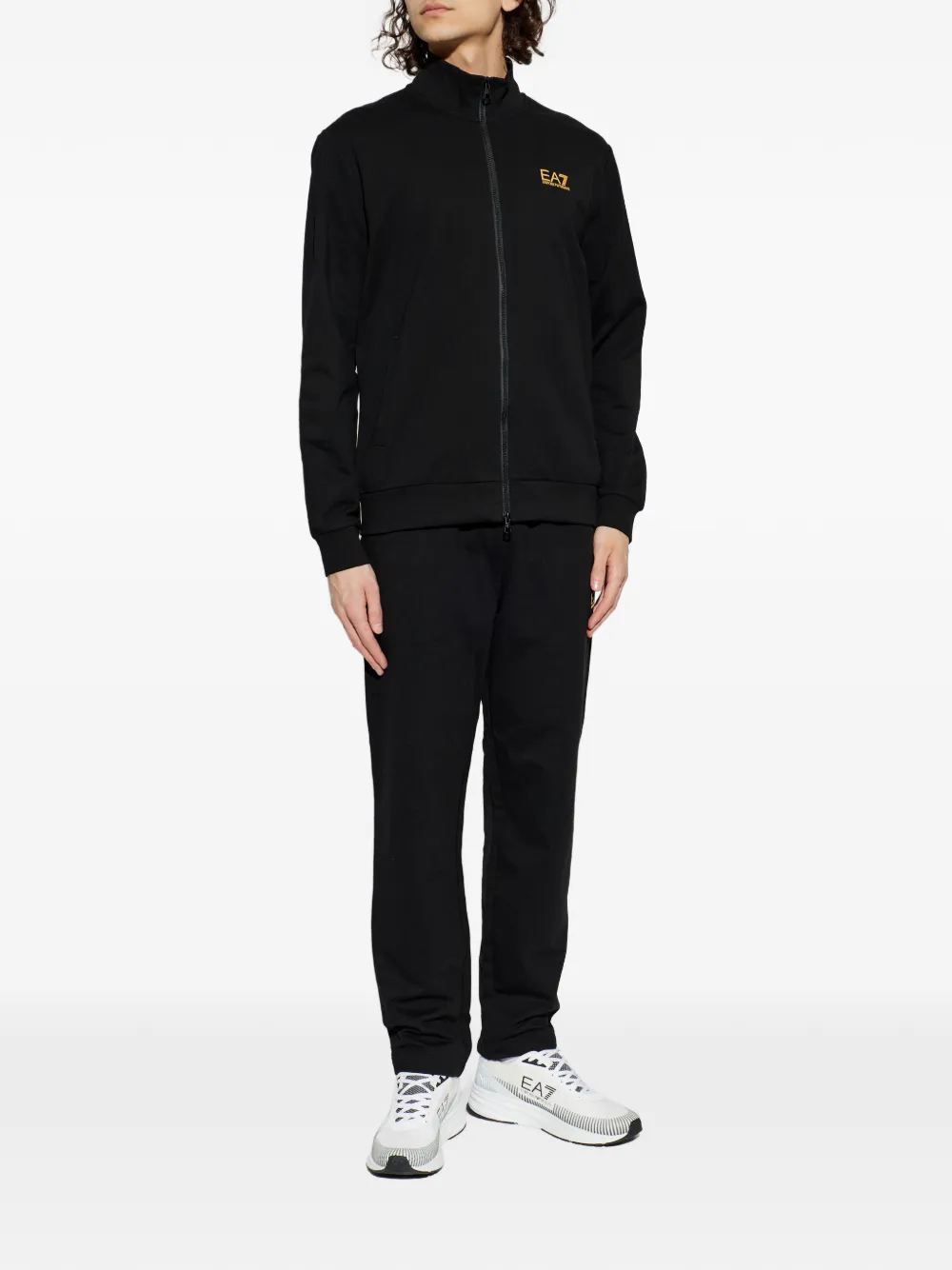 Ea7 Emporio Armani Broek met logo Zwart