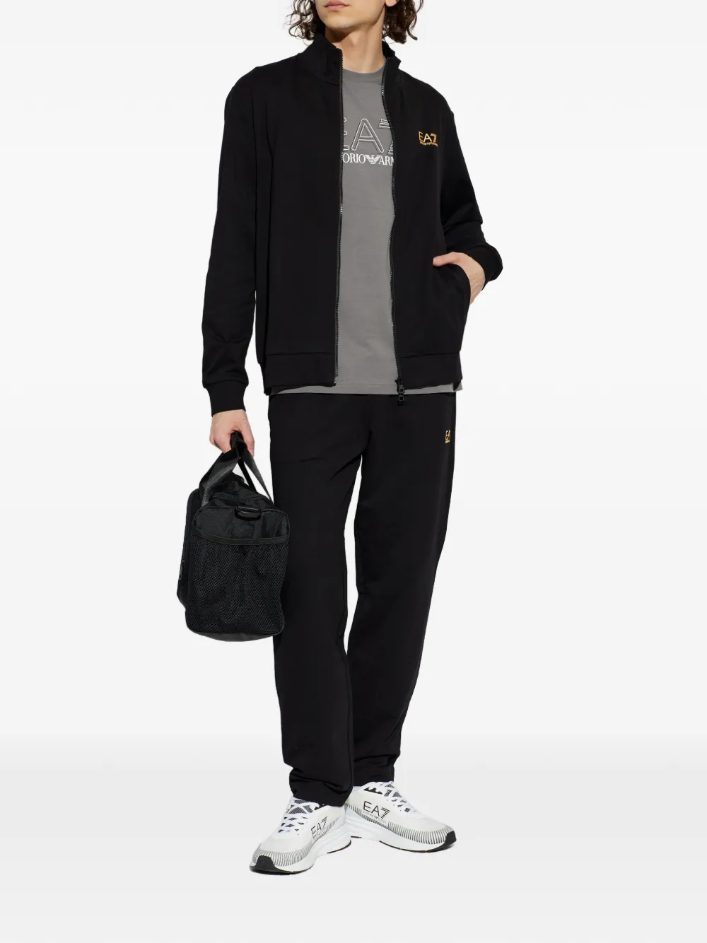Ea7 Emporio Armani Broek met logo Zwart