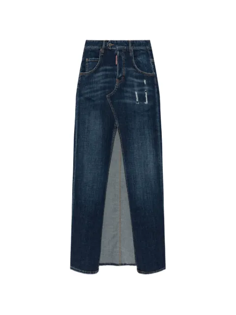 DSQUARED2 distressed slit maxi skirt