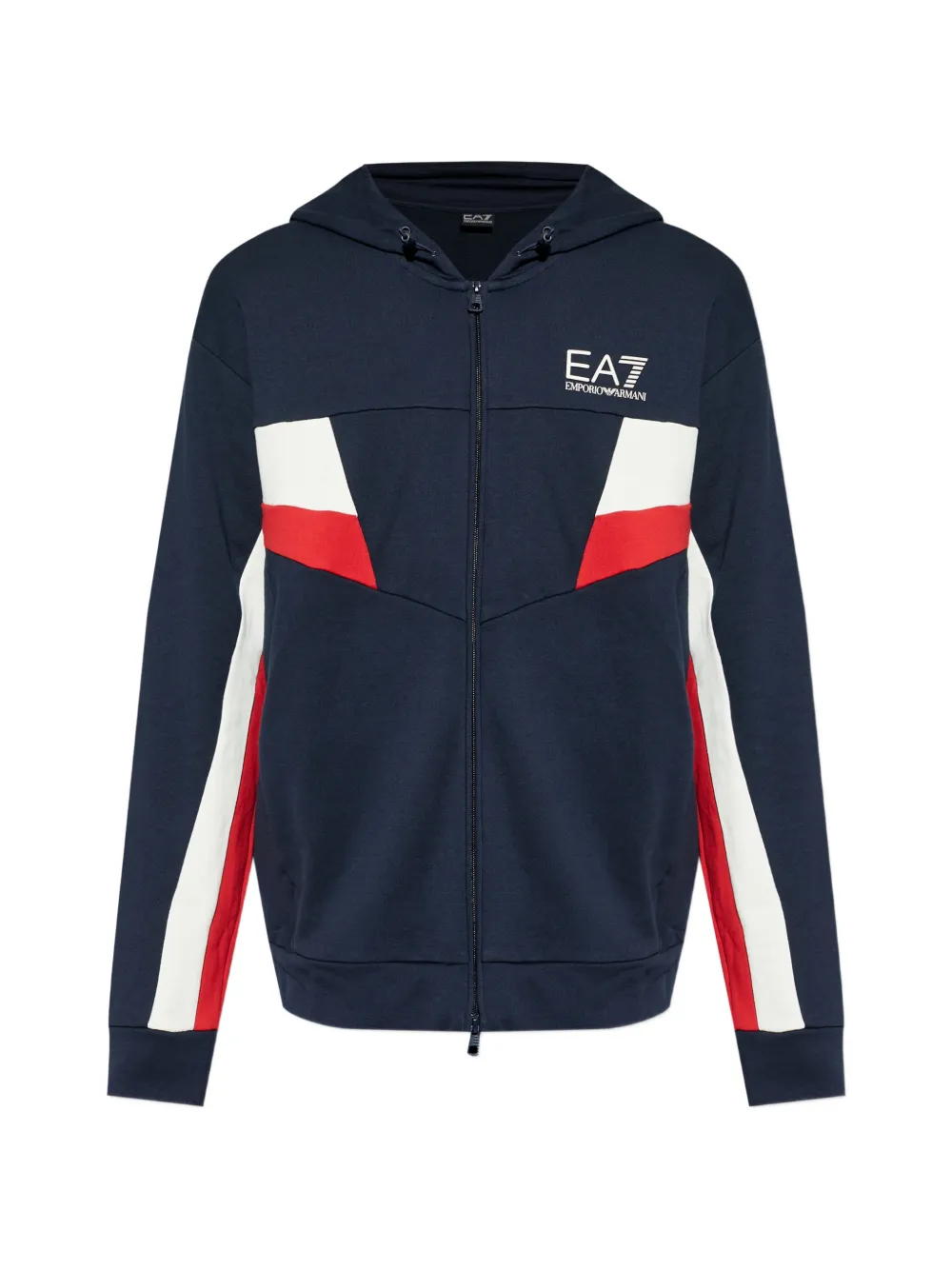 Ea7 Emporio Armani logo-print hoodie - Blu