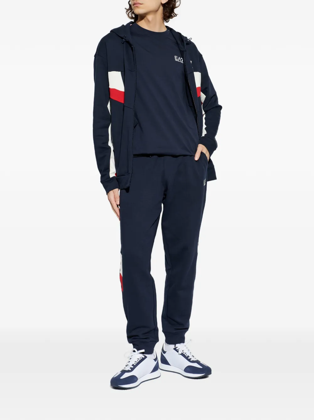 Ea7 Emporio Armani Hoodie met logoprint Blauw