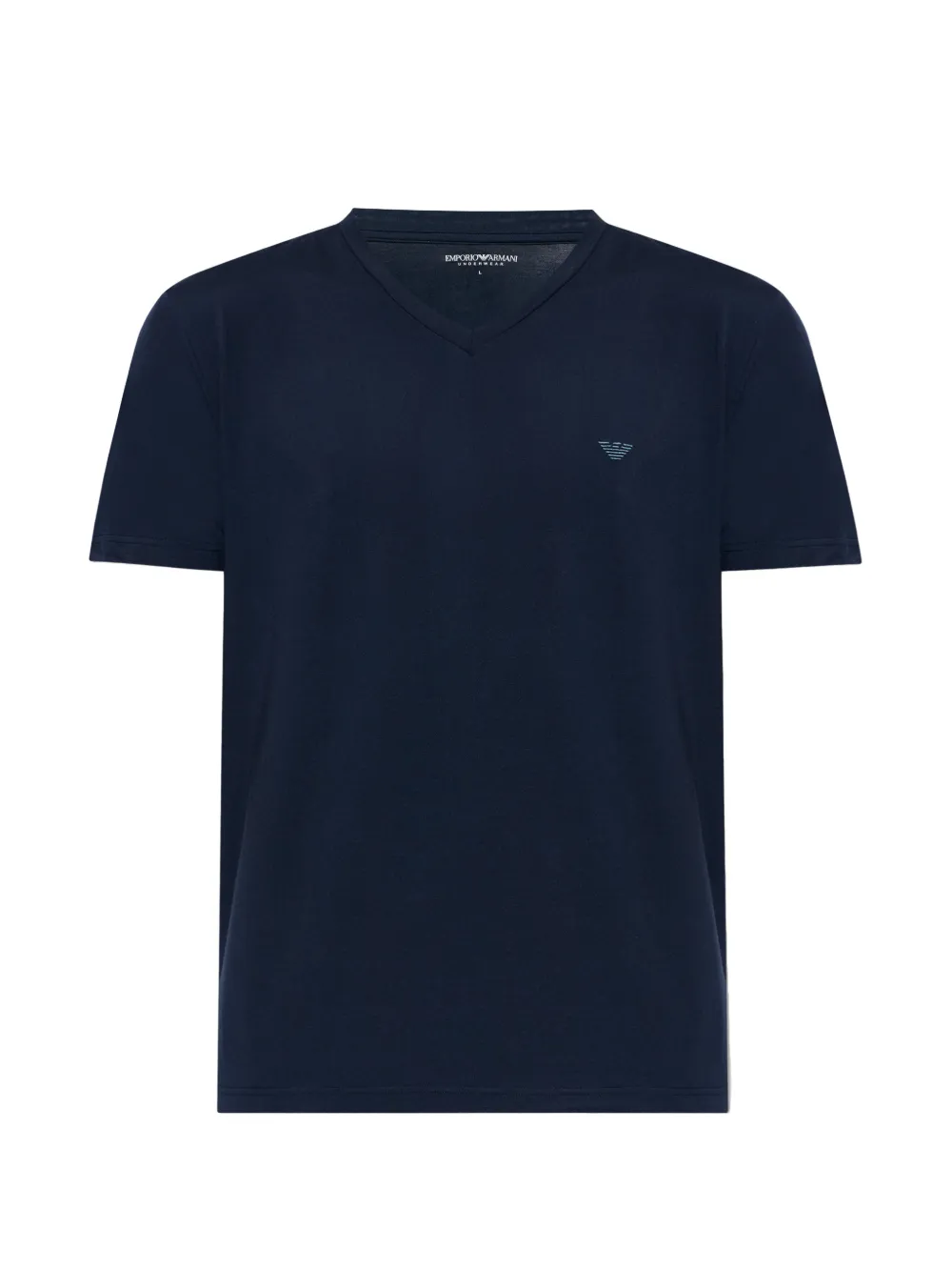 Emporio Armani V-neck logo-embroidered T-shirt - Blu