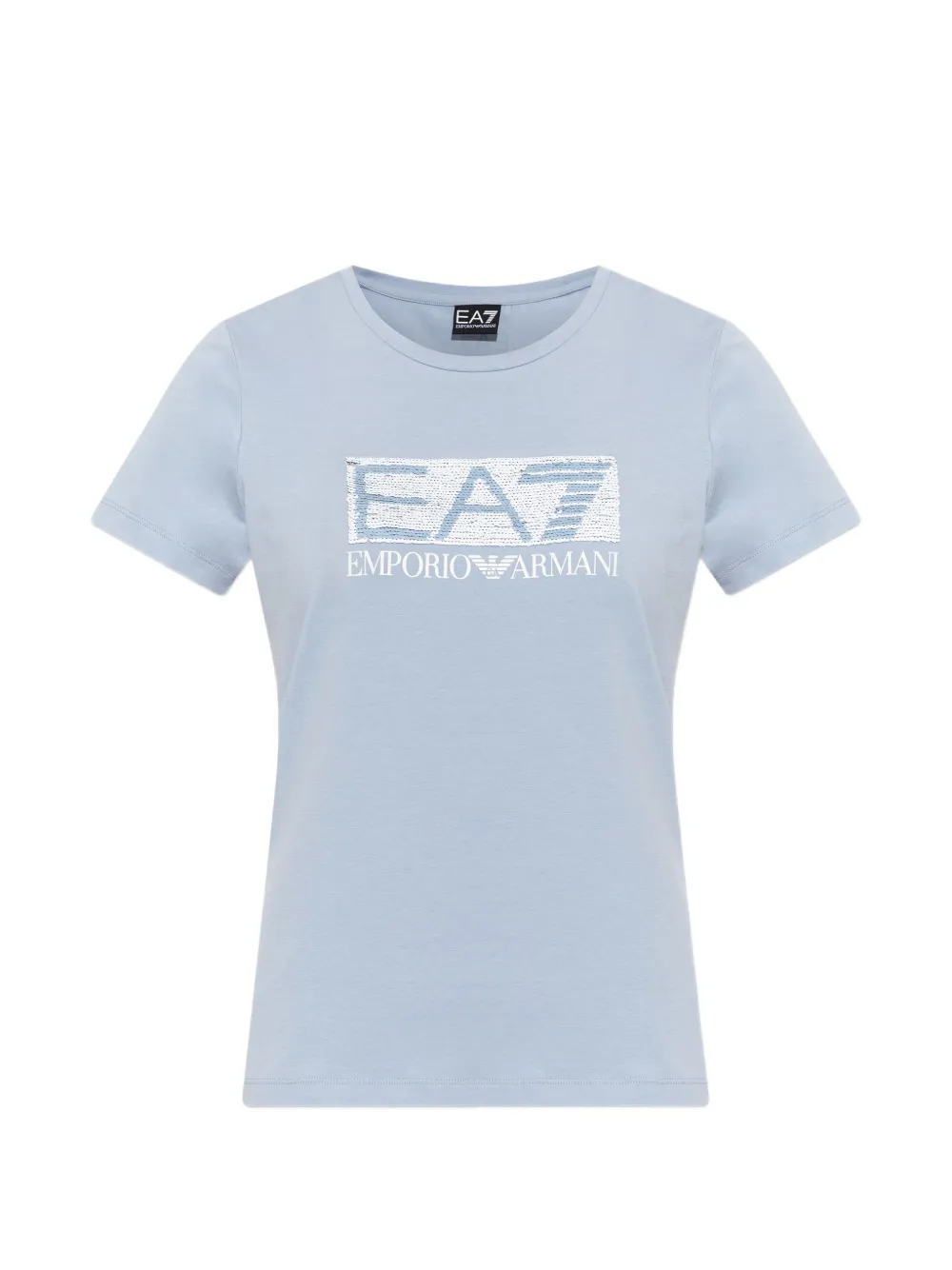 Ea7 Emporio Armani sequin-logo T-shirt - Blu