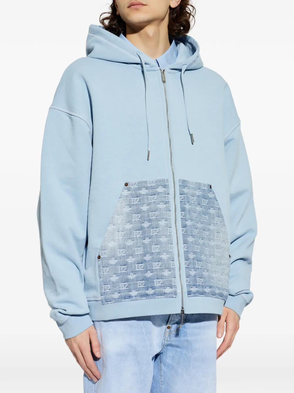  Dsquared2 Hooded Patterned Jacket - Blue 