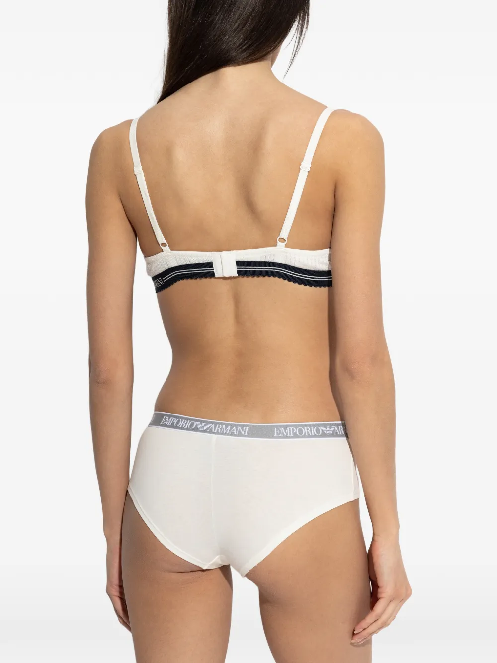 Emporio Armani Bh met afwerking van kant Beige