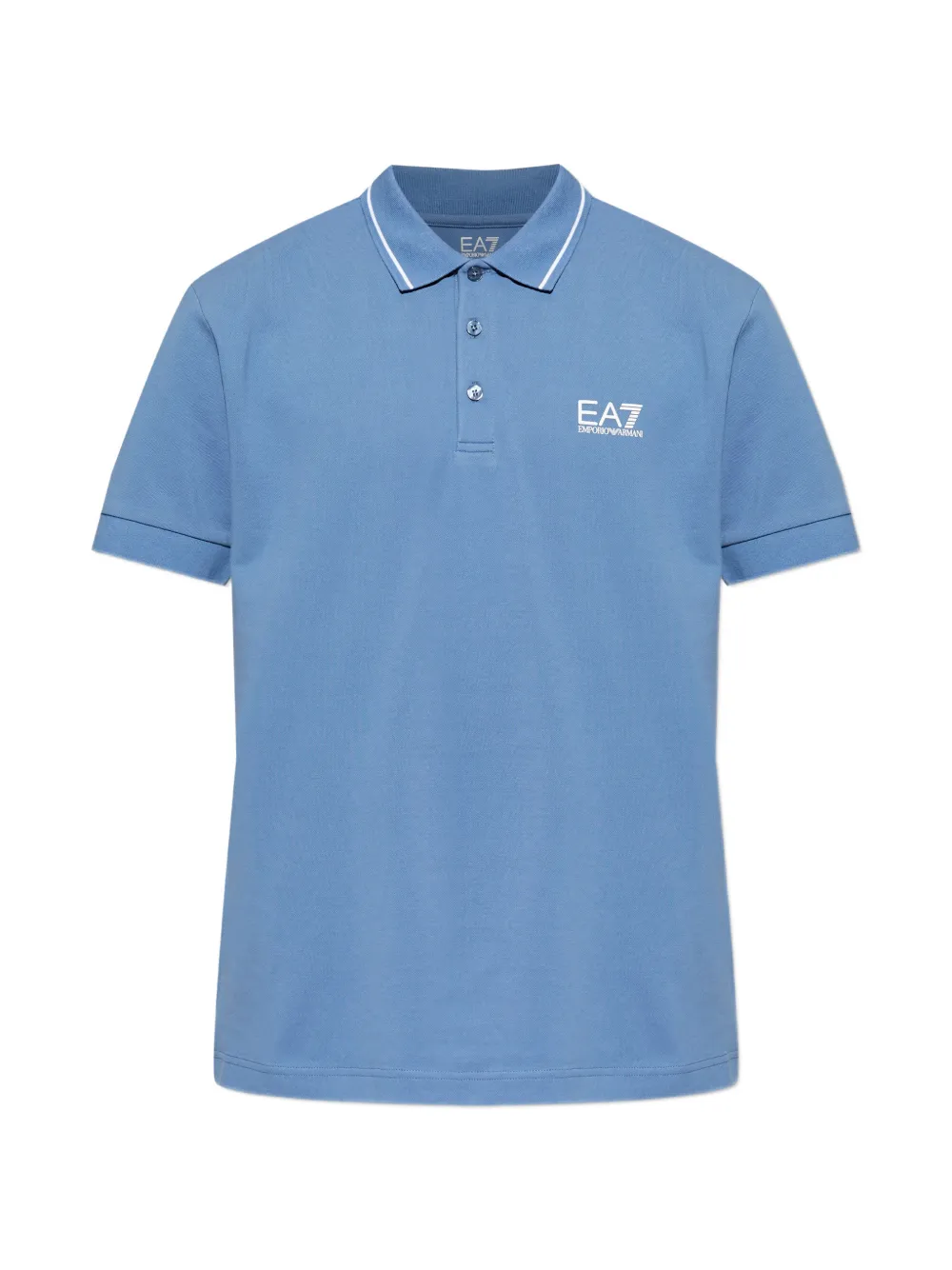 Ea7 Emporio Armani piped logo polo shirt - Blu