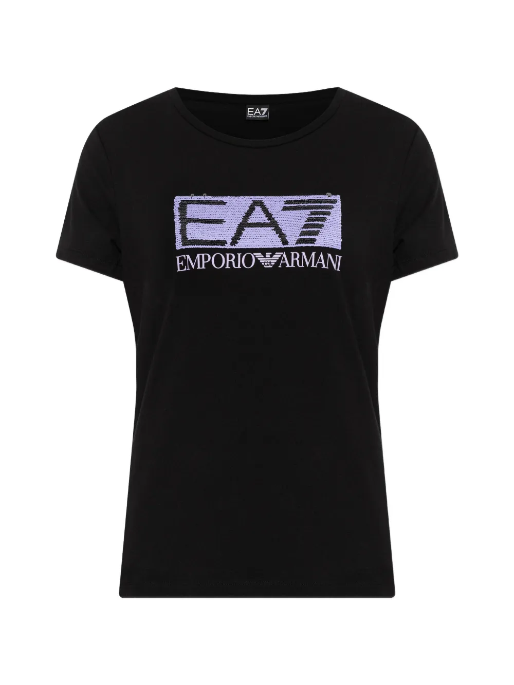 Ea7 Emporio Armani sequin-logo T-shirt - Schwarz