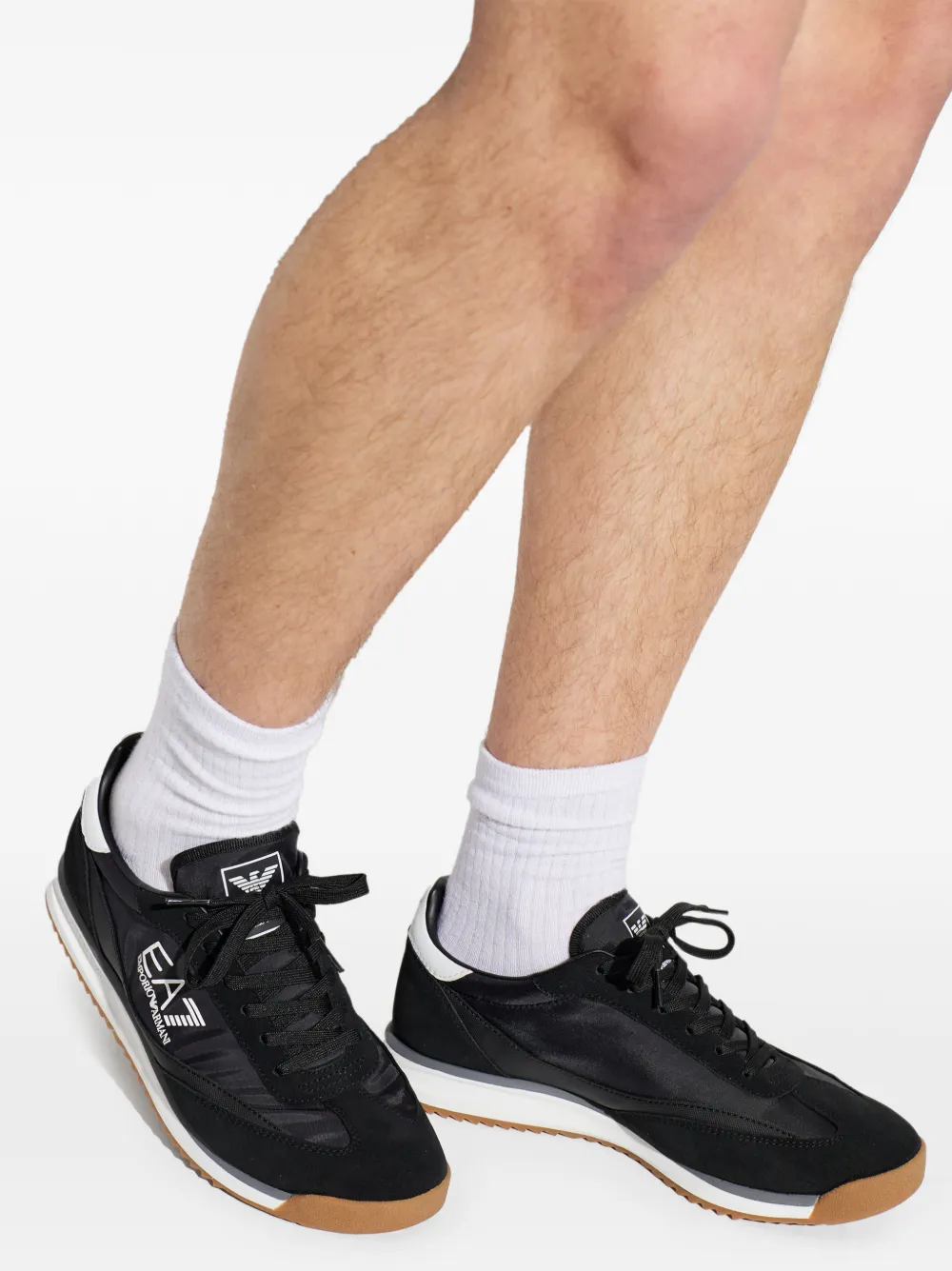 Ea7 Emporio Armani Sneakers met vlakken en logoprint Zwart