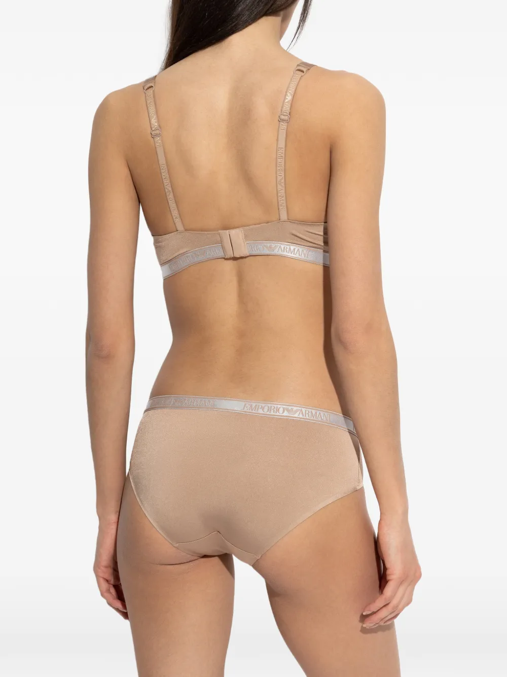  Emporio Armani Soutien-gorge à Bande Logo - Tons Neutres 