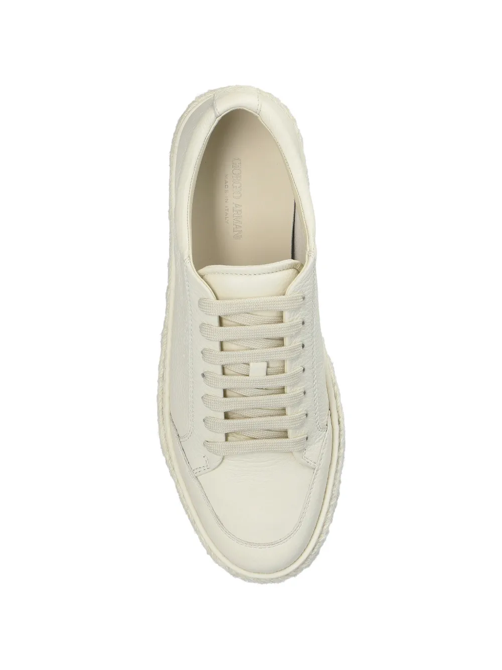 Giorgio Armani leather sneakers Wit