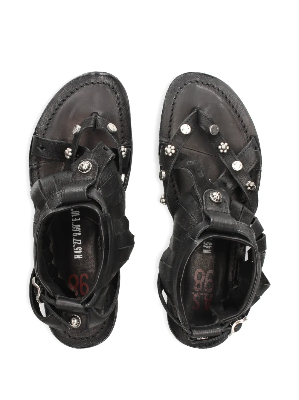 A.S.98 Sandalen met franje Zwart