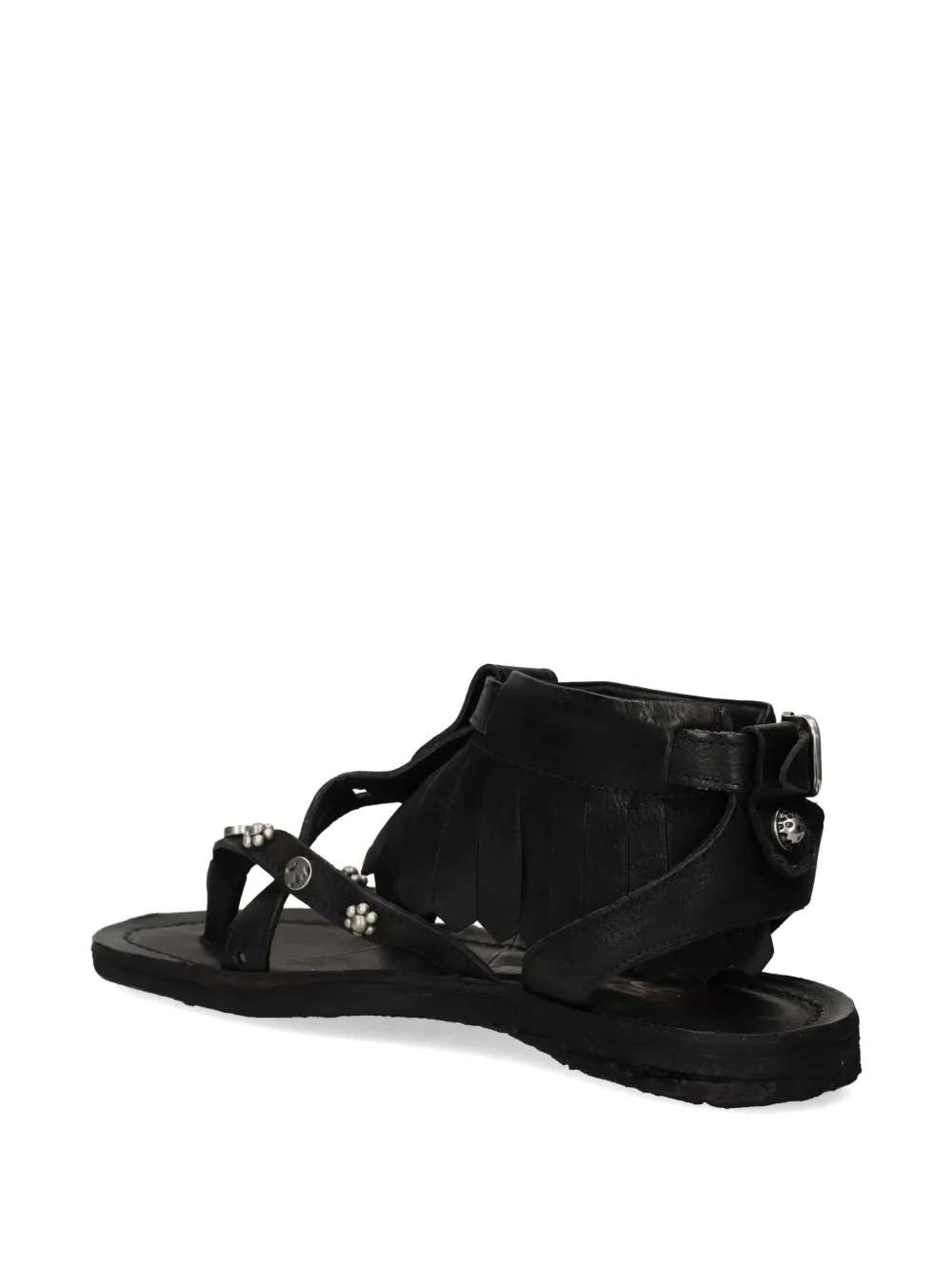 A.S.98 Sandalen met franje Zwart