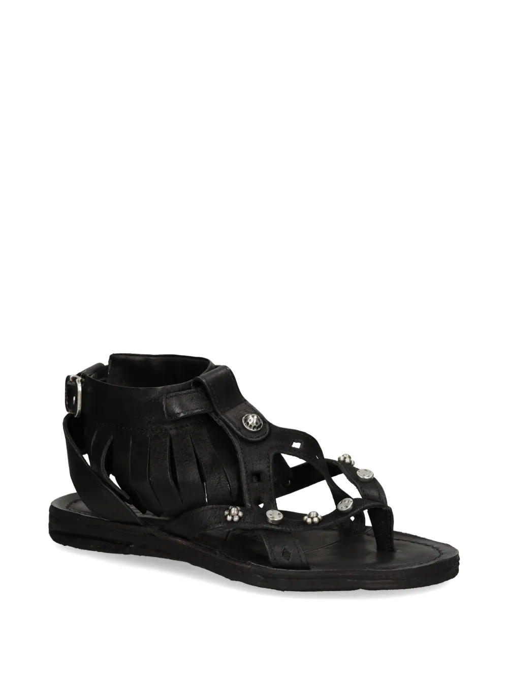 A.S.98 Sandalen met franje Zwart