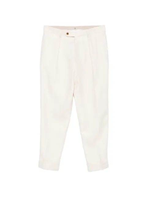 Berwich Chiaia pleated ecru trousers