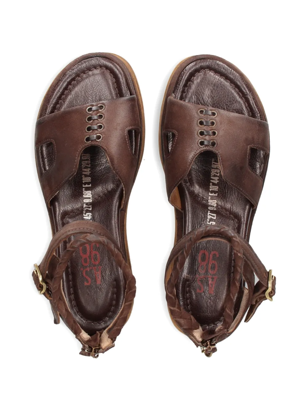 A.S.98 Gevlochten sandalen Bruin