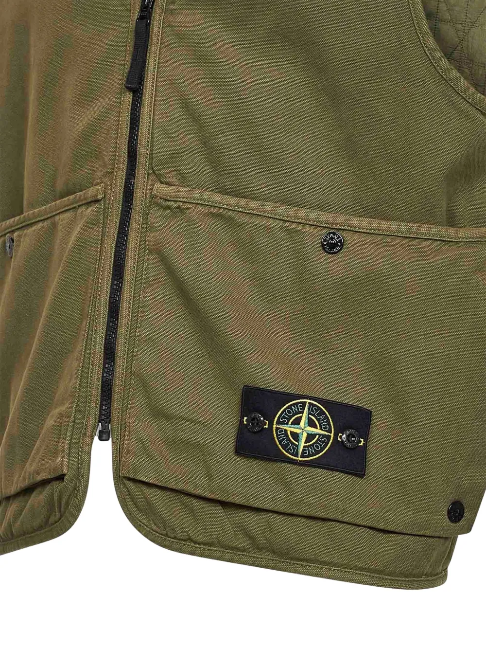 Stone Island 6100007 Panama biologisch katoenen top met verouderd effect Groen