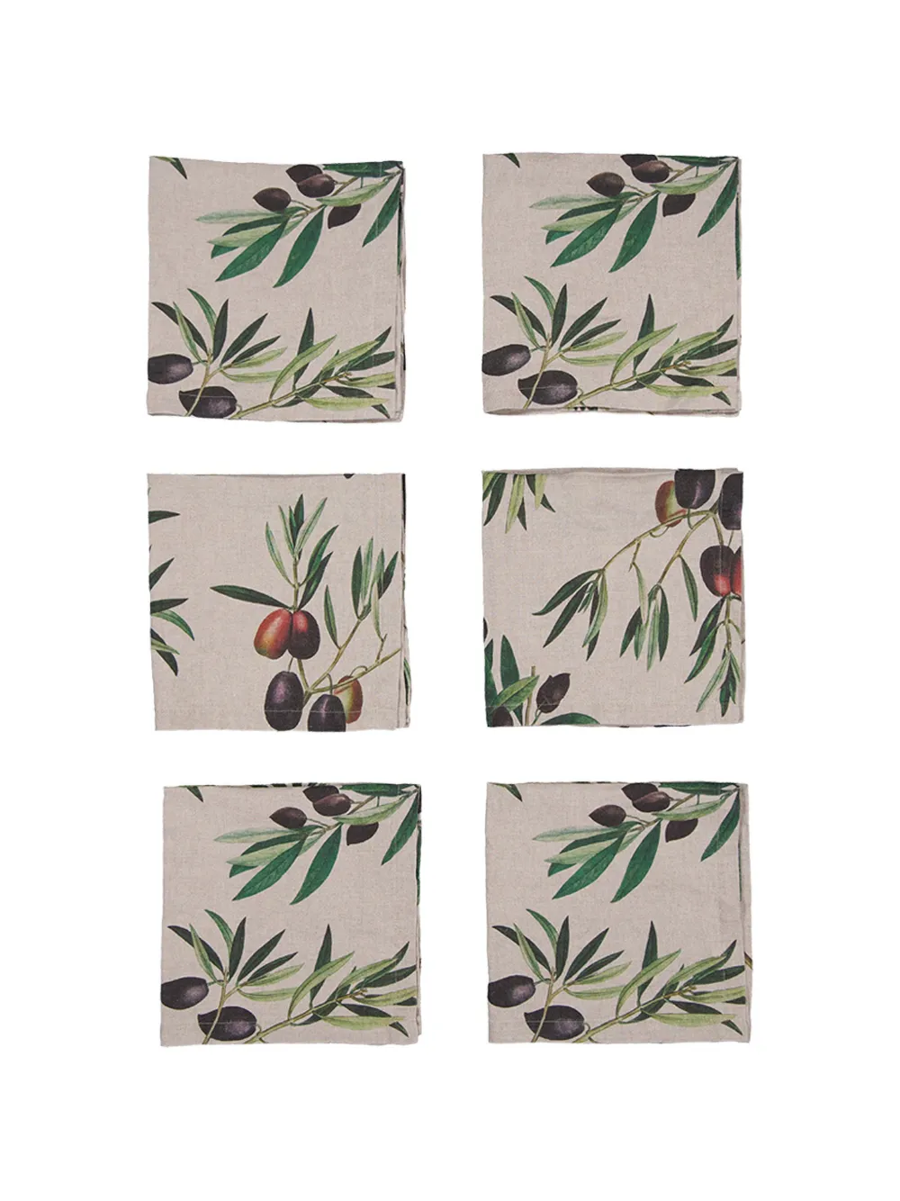 LINORICCI Servietten mit Oliven-Print - Nude