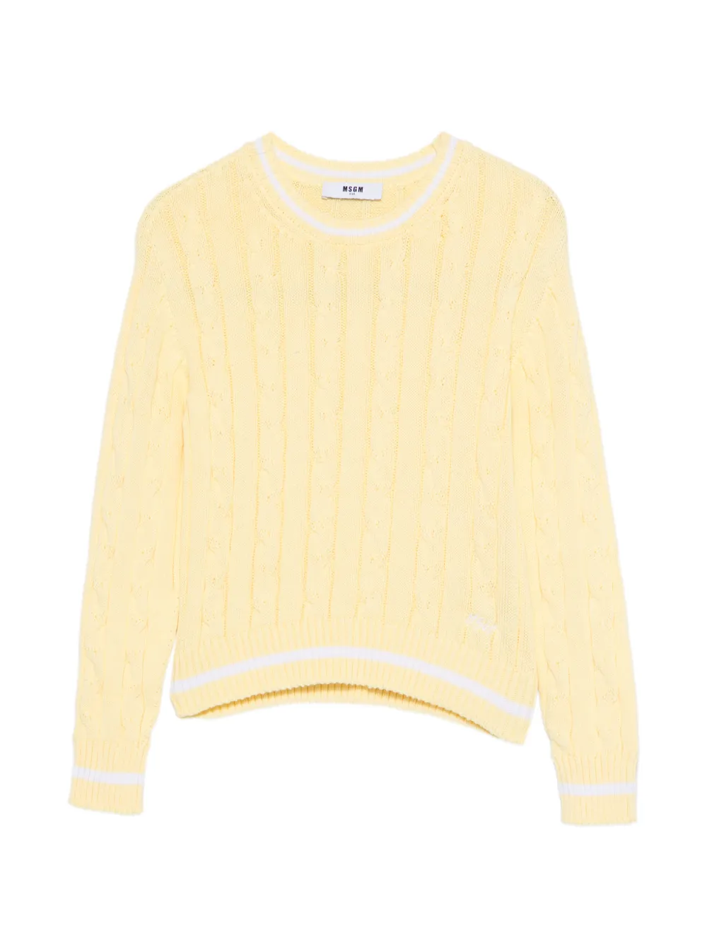 MSGM Kids cable-knit sweater - Giallo