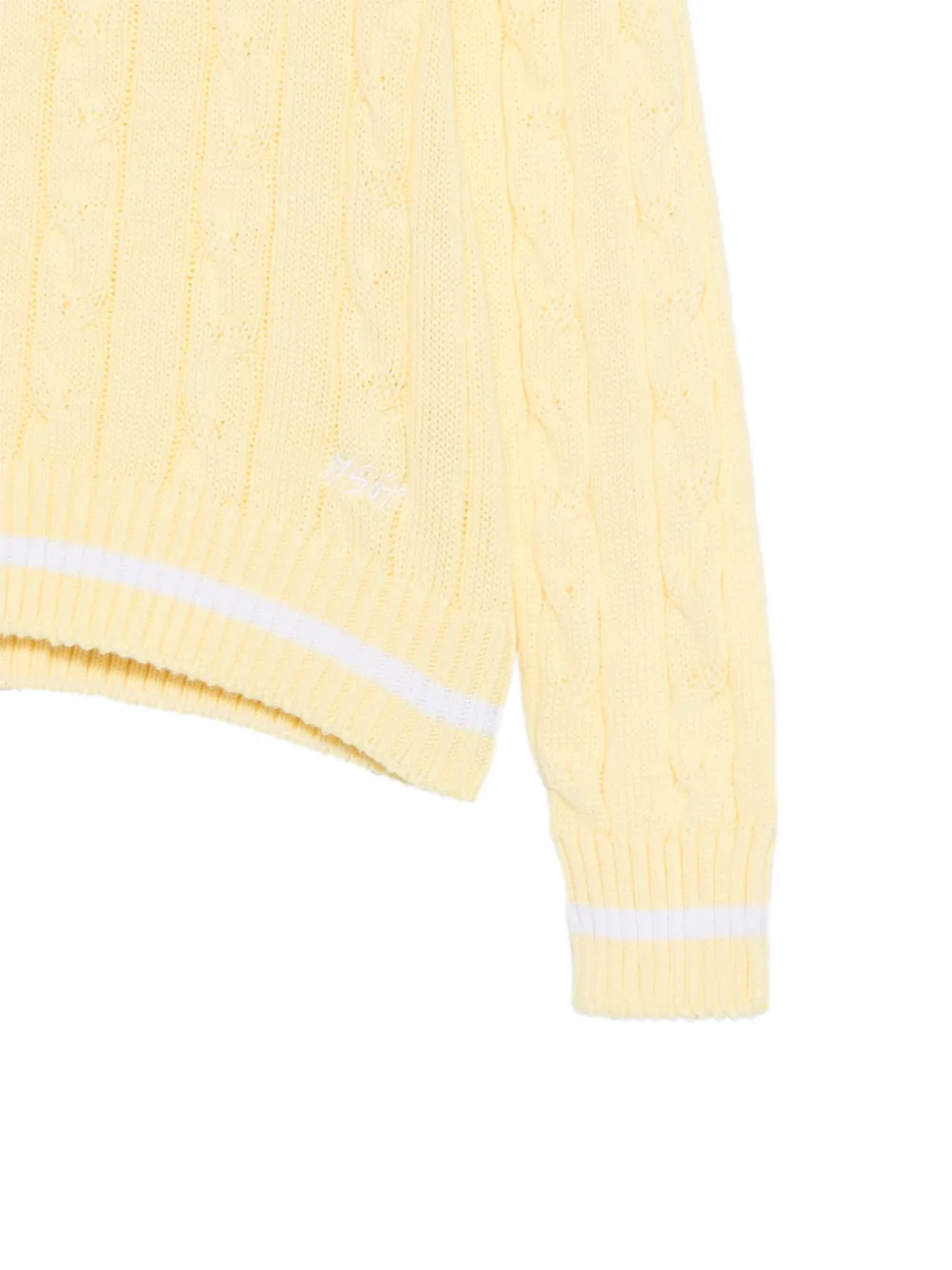 MSGM Kids Kabelgebreide trui Geel