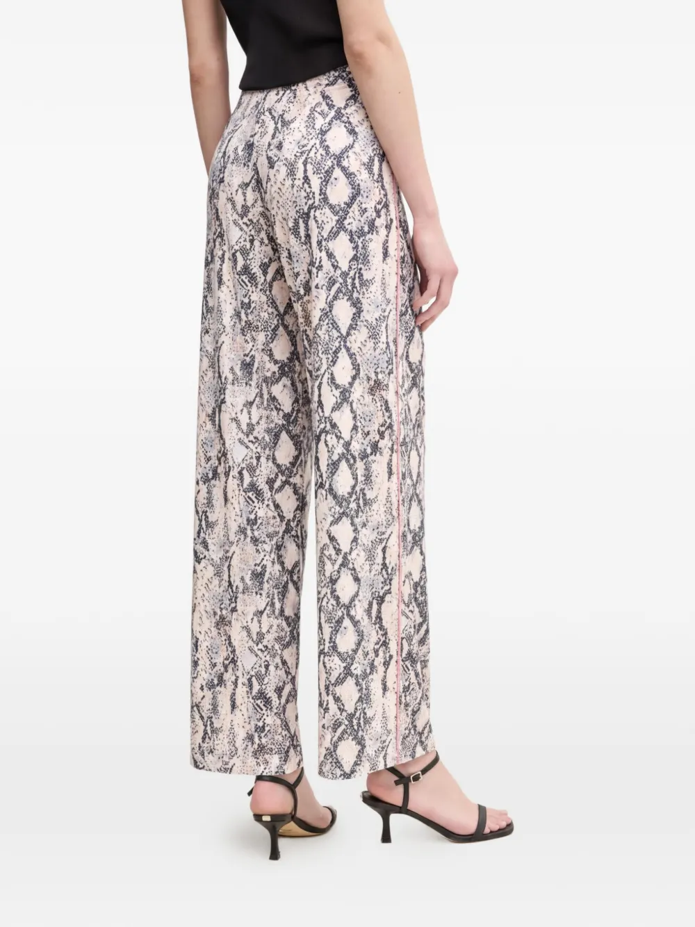 OUI Broek met slangenprint Beige