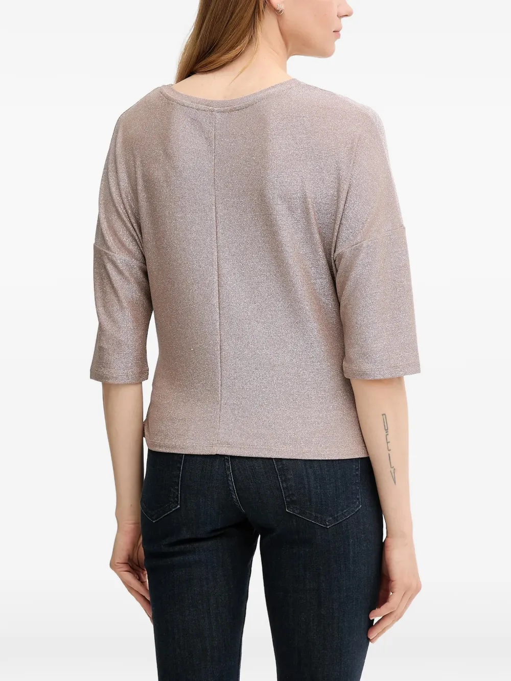 OUI Blouse met geknoopt detail Beige