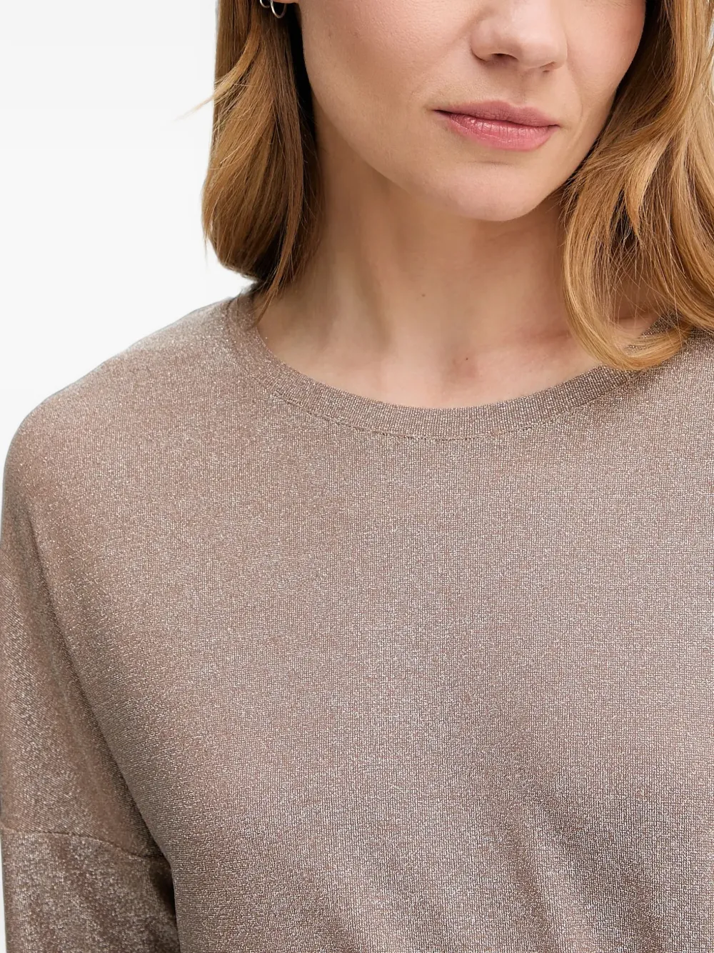 OUI Blouse met geknoopt detail Beige