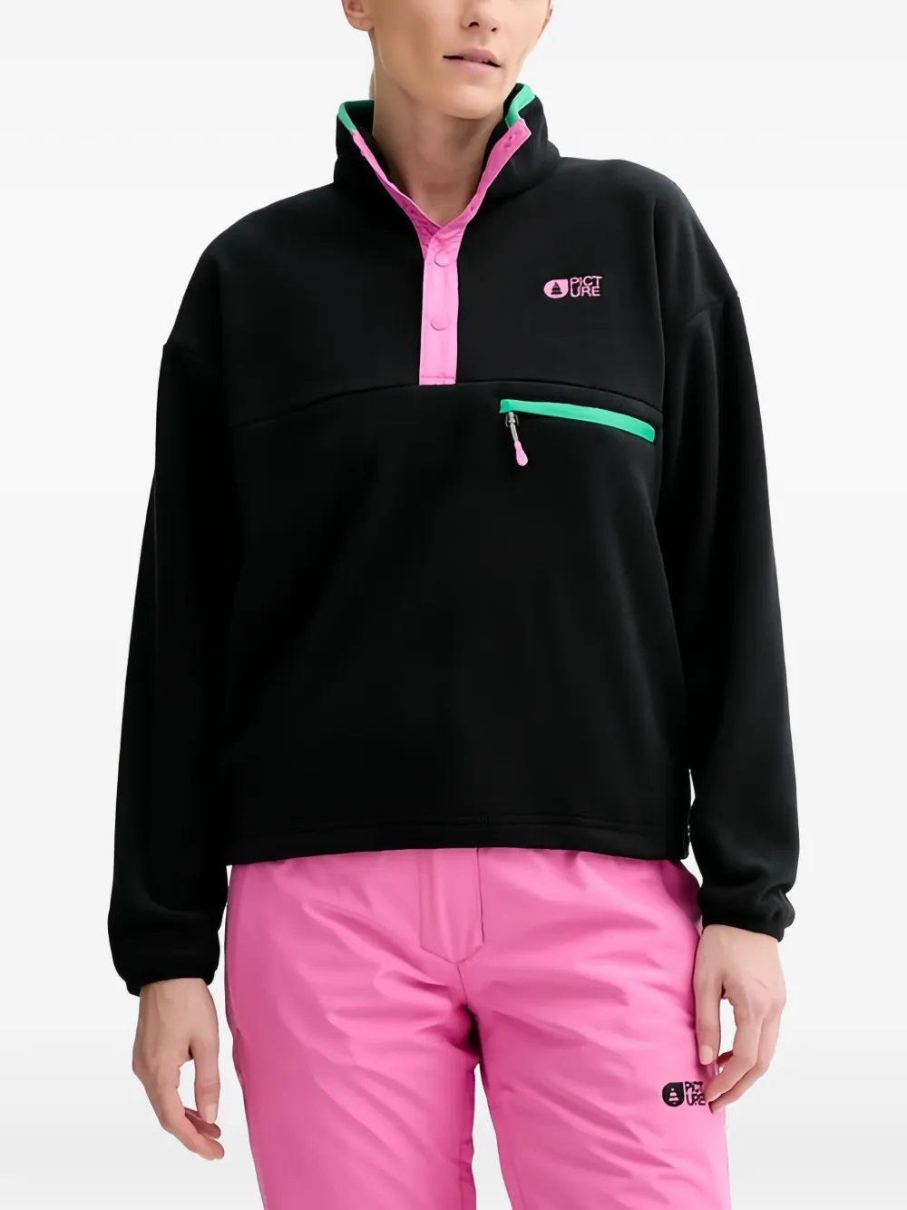 PICTURE Arcca embroidery top - Schwarz