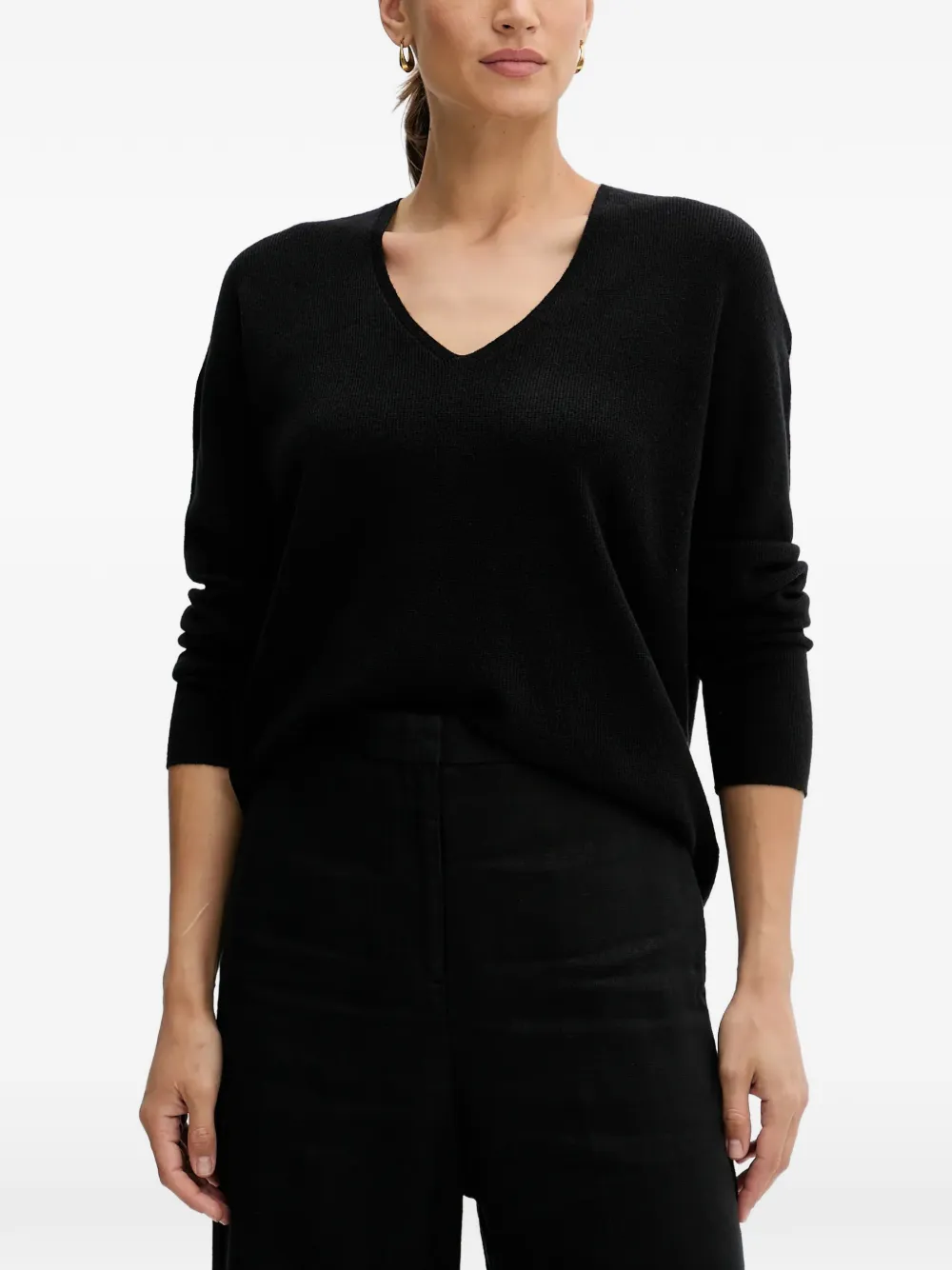 Ouí Freyja V-neck Sweater In Black