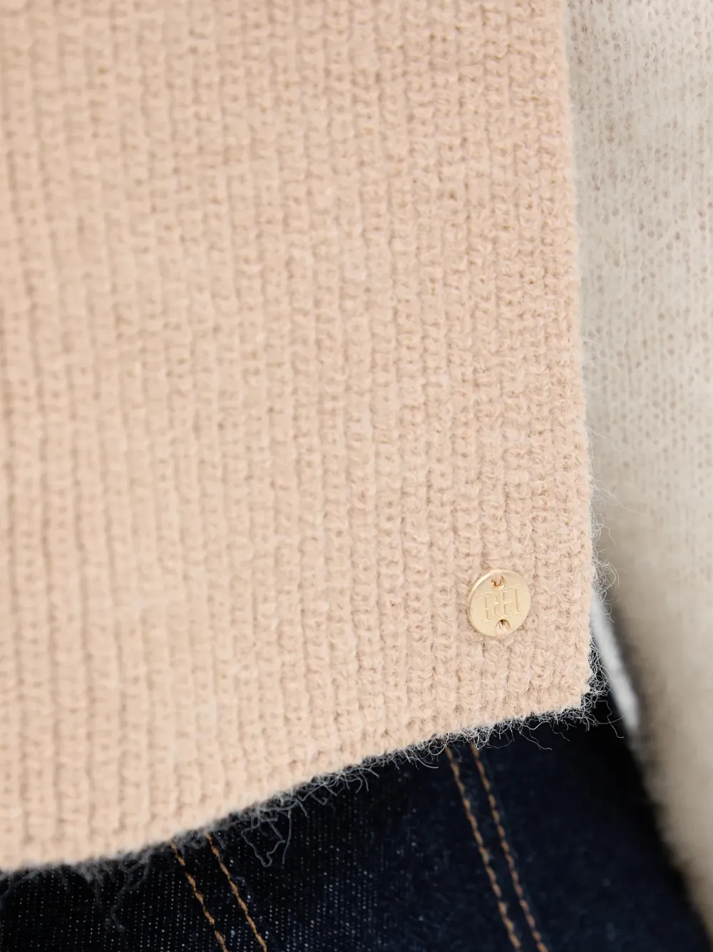 Pedro Del Hierro hooded ribbed-knit scarf Beige