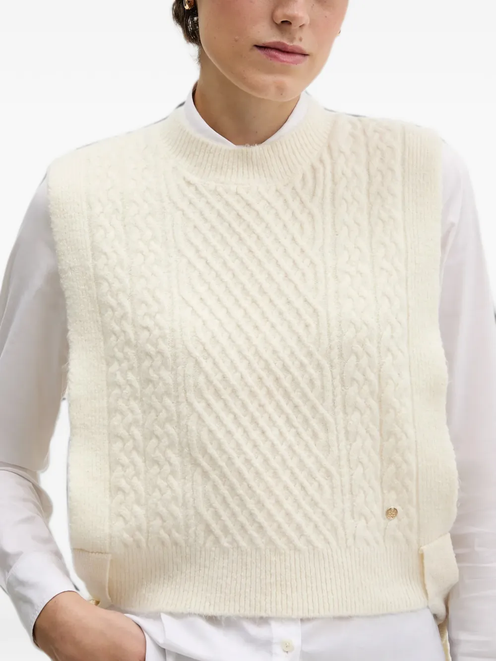 Pedro Del Hierro Kabelgebreide spencer Beige