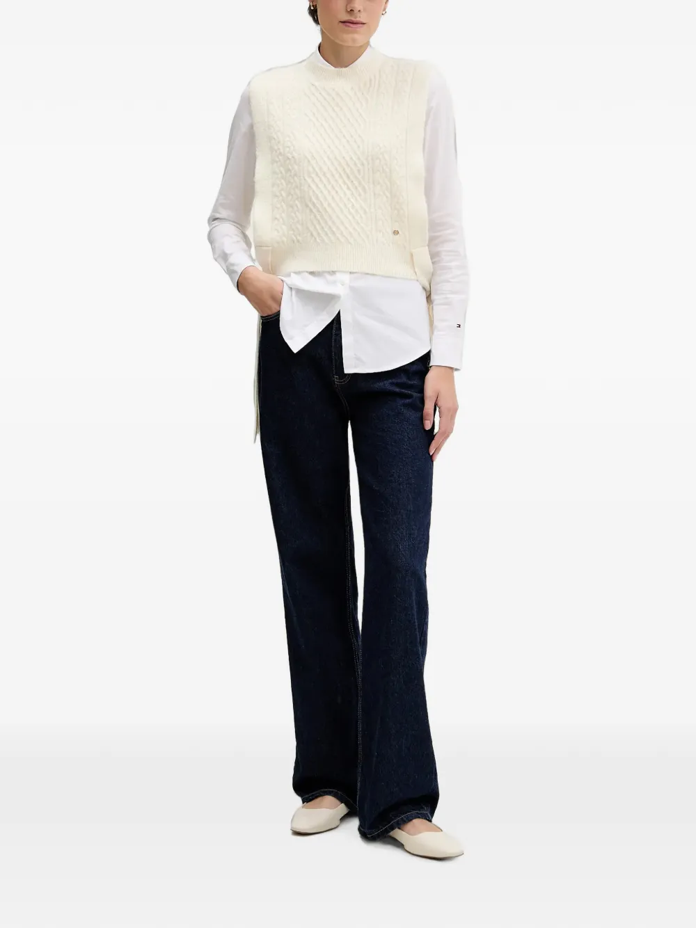 Pedro Del Hierro Kabelgebreide spencer Beige