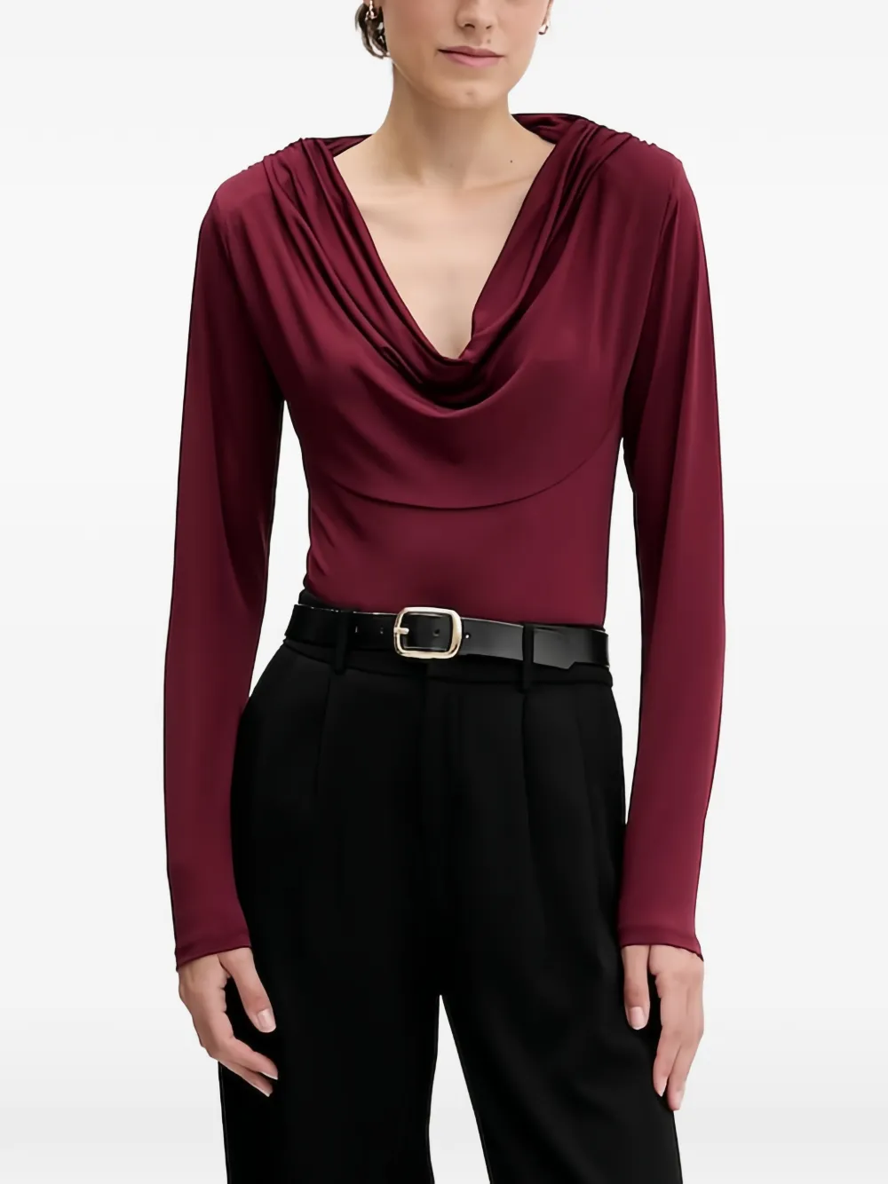 Pedro Del Hierro cowl long-sleeve top - Rosso