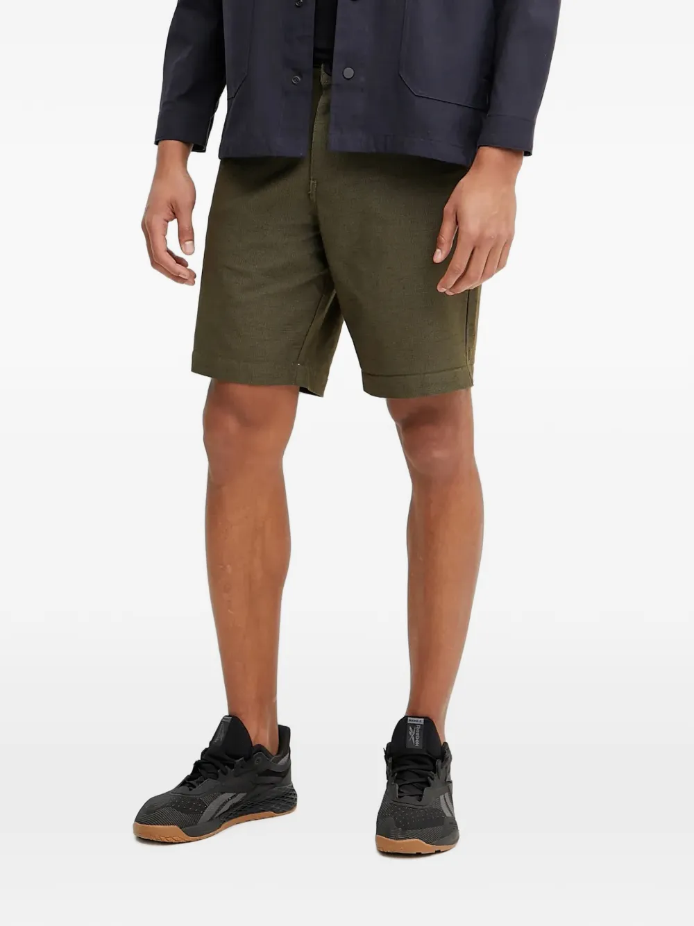 Picture Roll Hem Shorts In Green