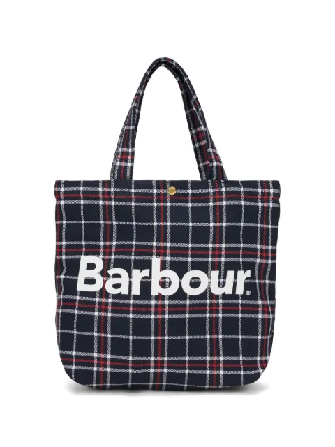 Barbour tartan-print tote bag