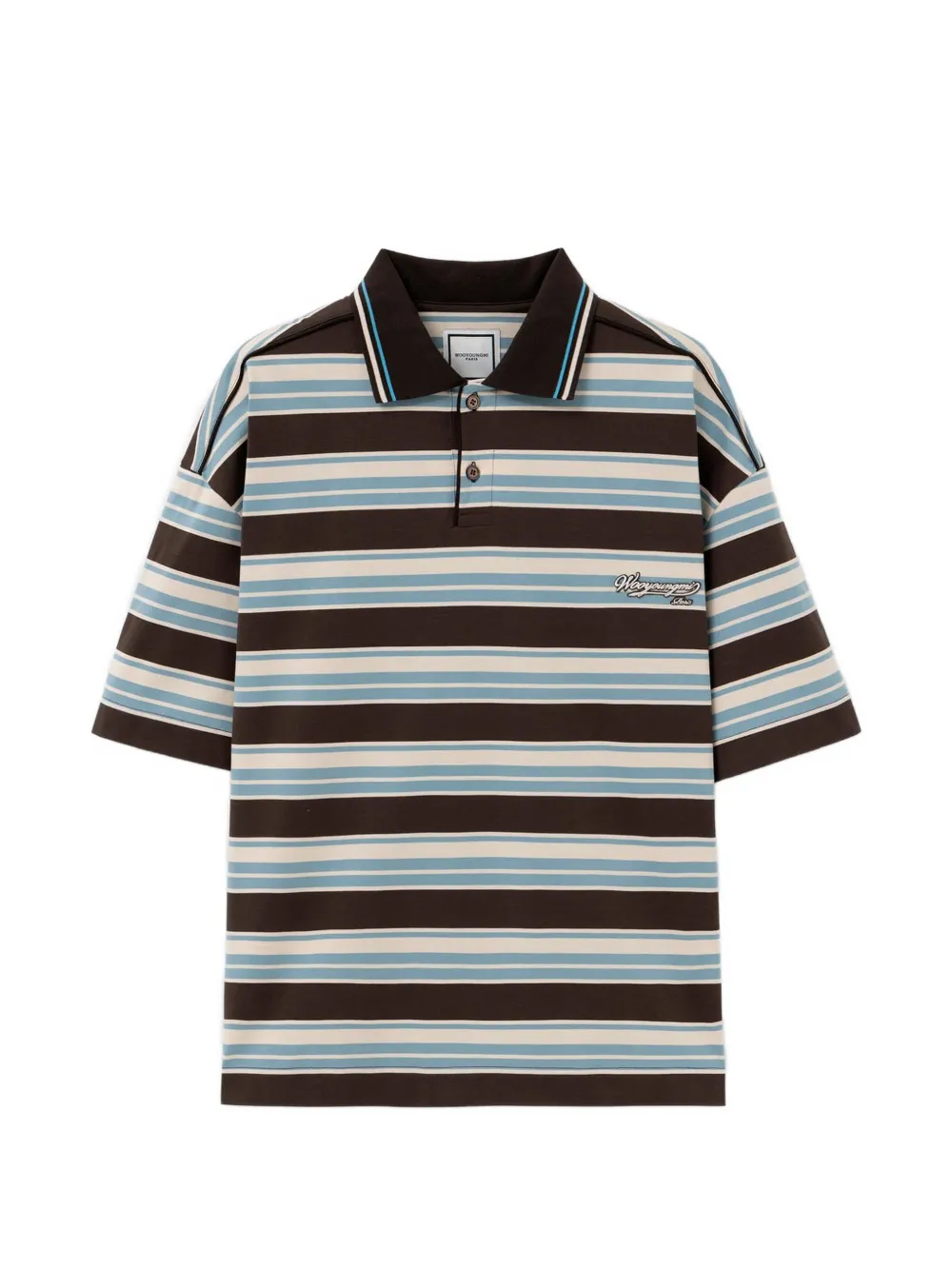 Wooyoungmi striped short-sleeve T-shirt - Braun