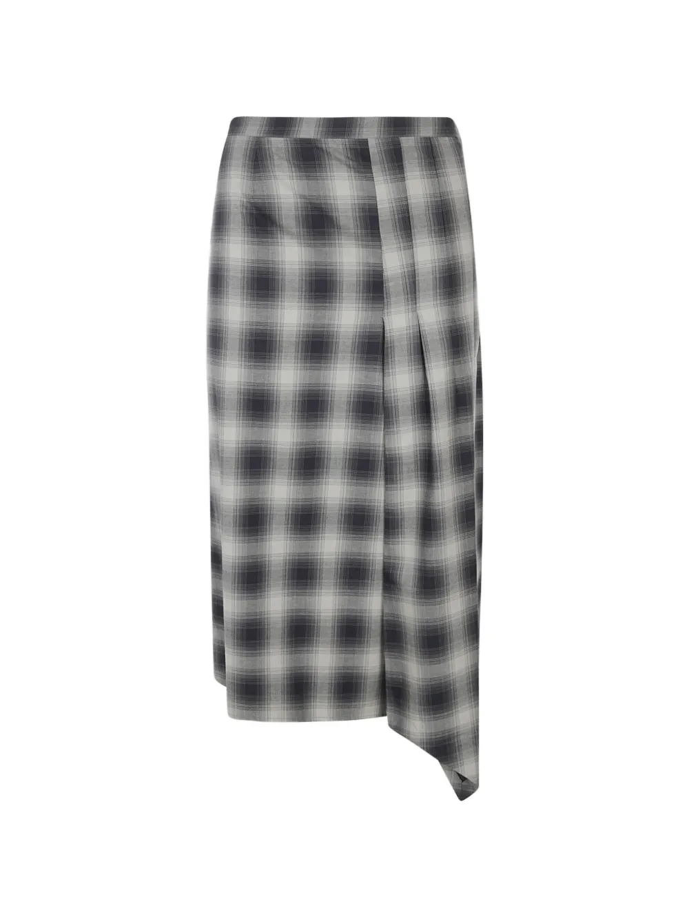  Meta Campania Collective Asymmetric Check Midi Skirt - Grey 